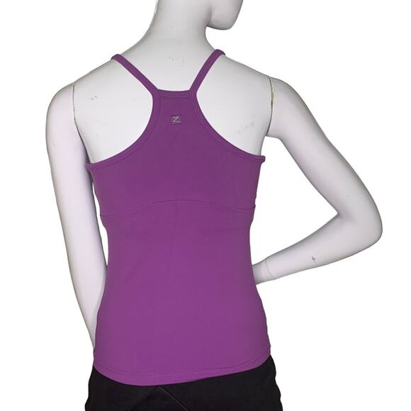 Zobha yoga tank top spaghetti strap size 2 Purple Racer Back - Picture 2 of 10